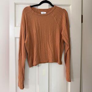 Aerie Offline Partial Crop Long Sleeve Top Sz M